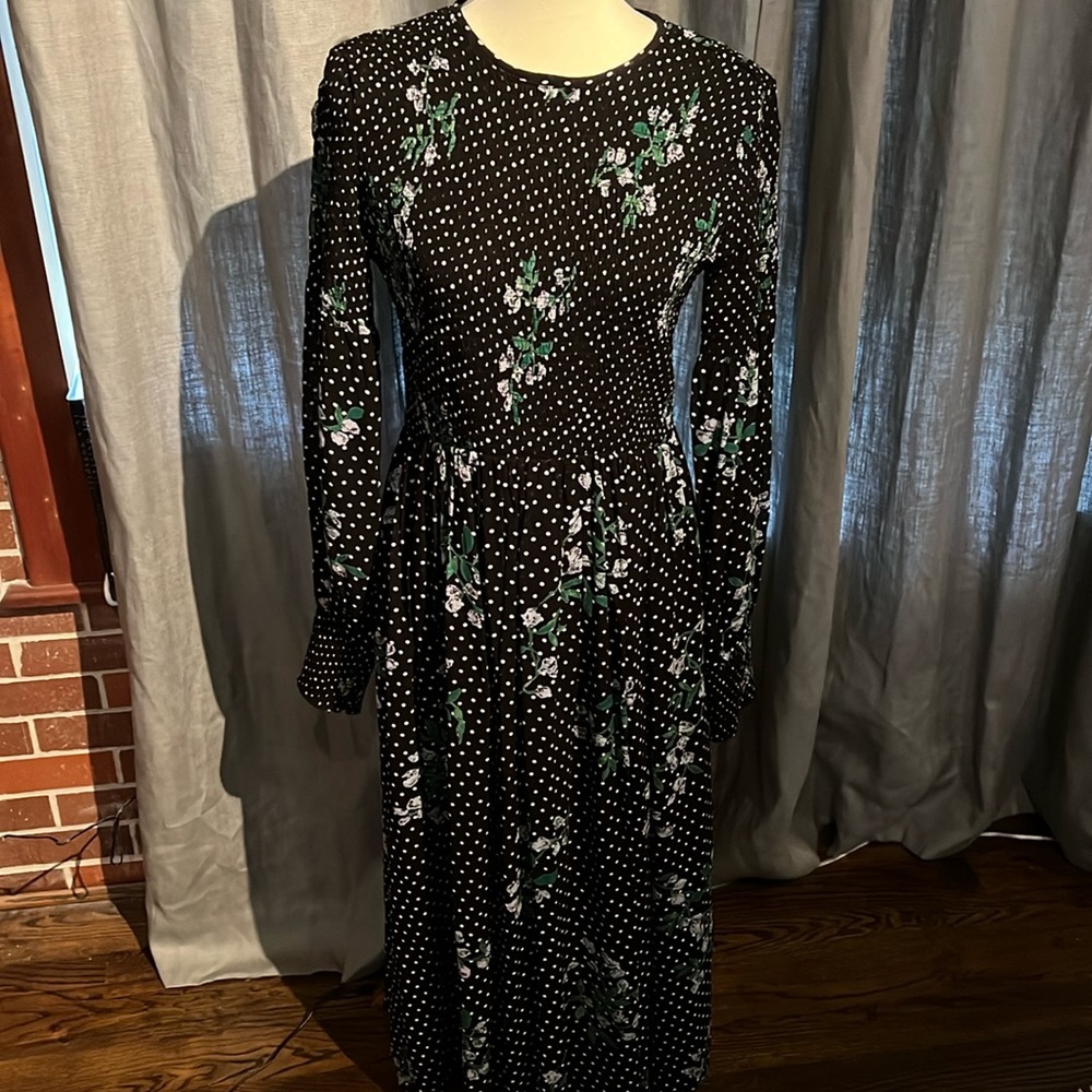 Gianni smocked midi dress